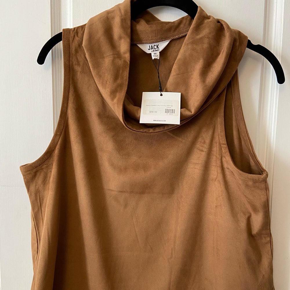 Jack by BBDakota, faux suede cowl neck crop vest/shell, M